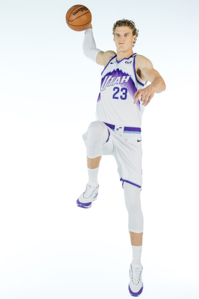 Lauri Markkanen  action portrait during Utah Jazz NBA Media Day 