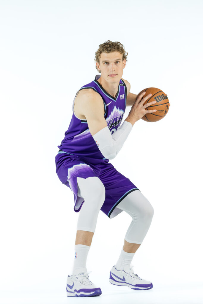 Lauri Markkanen  action portrait during Utah Jazz NBA Media Day 