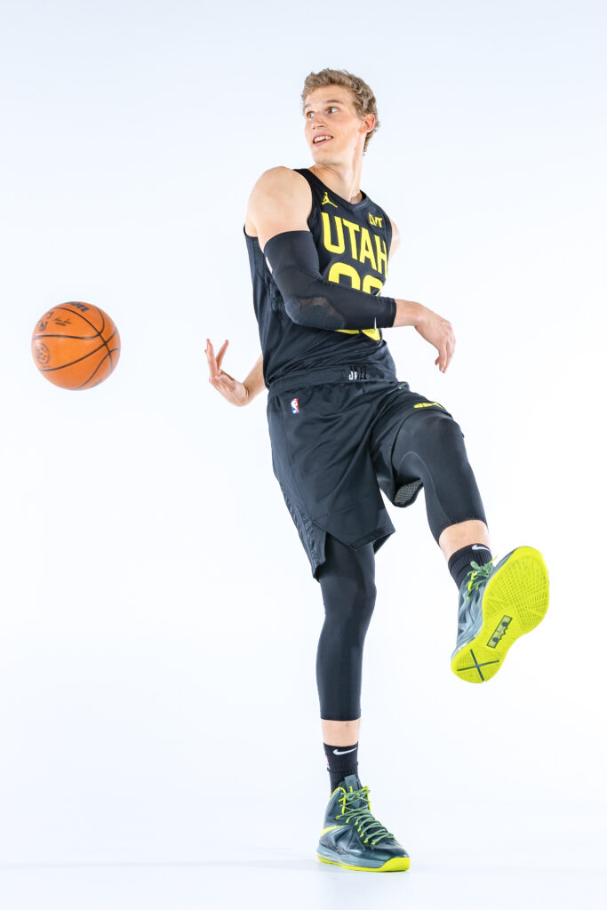 Lauri Markkanen  action portrait during Utah Jazz NBA Media Day 