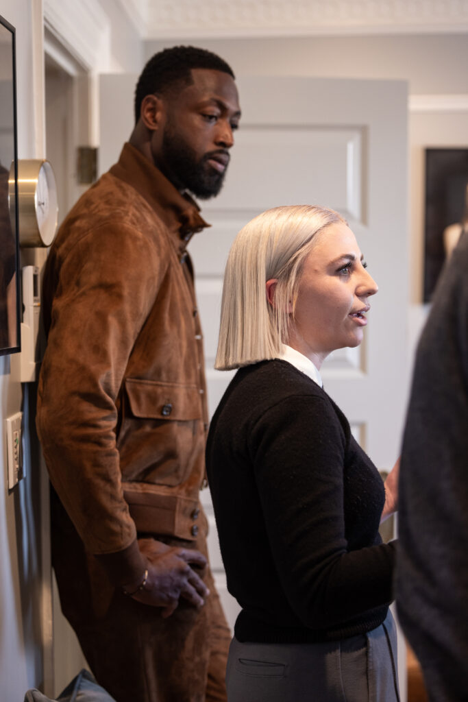 Dwyane Wade on a tour of the Encircle House in Salt Lake City during and NBA Cares Community Event 