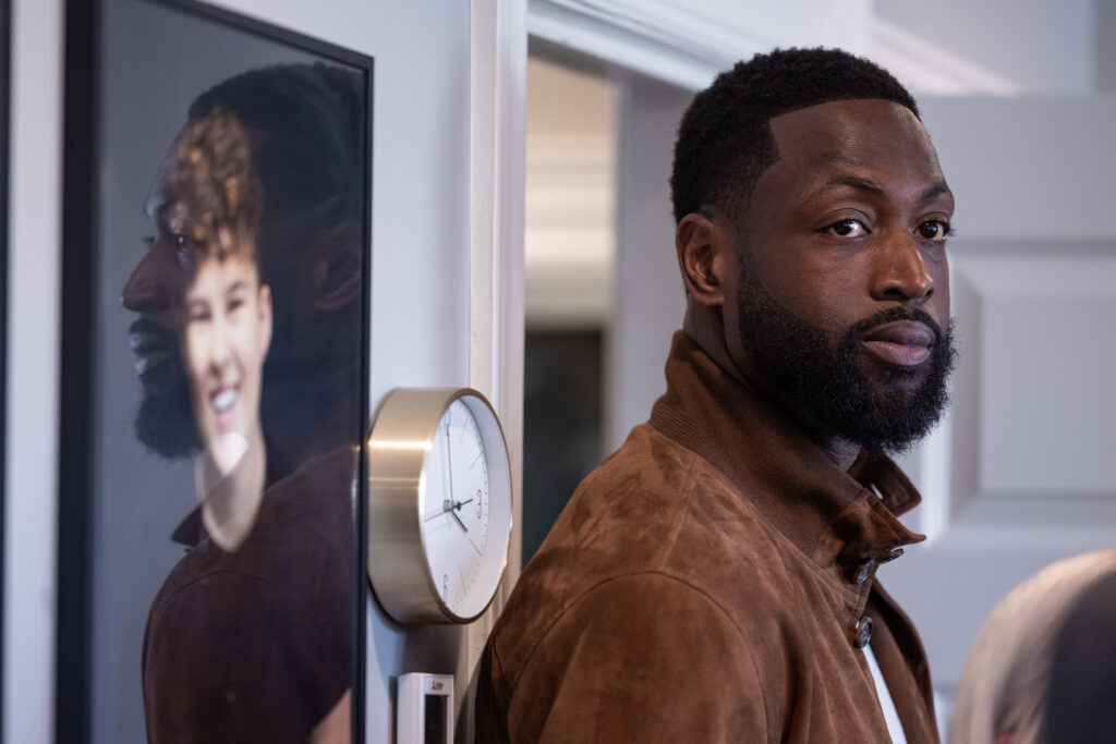 Dwyane Wade on a tour of the Encircle House in Salt Lake City during and NBA Cares Community Event 