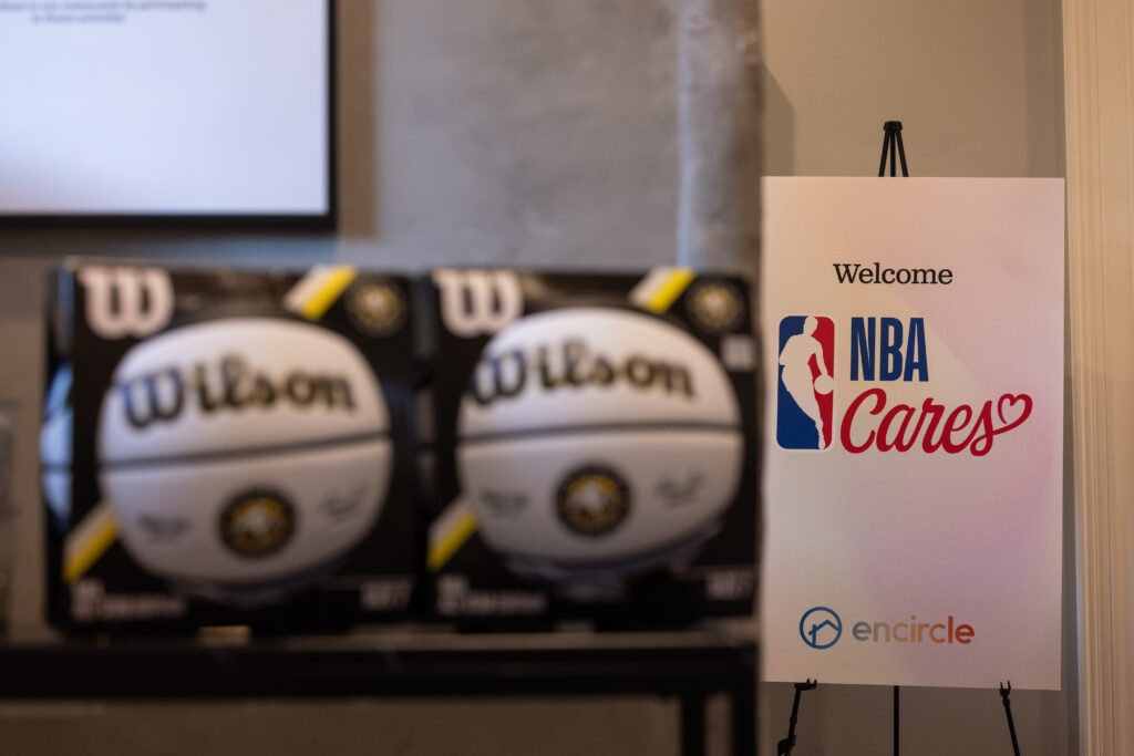Wilson and NBA visit the Encircle house in Salt Lake City during an NBA Cares event