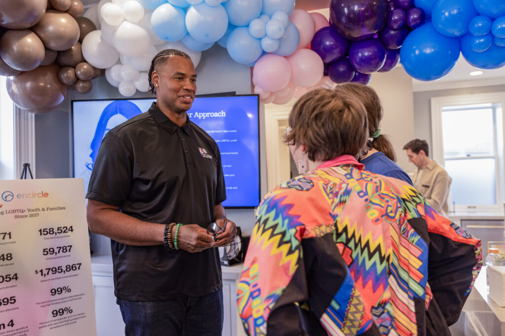 Jason Collins NBA player visit the Encircle House and speaks with the young house guests