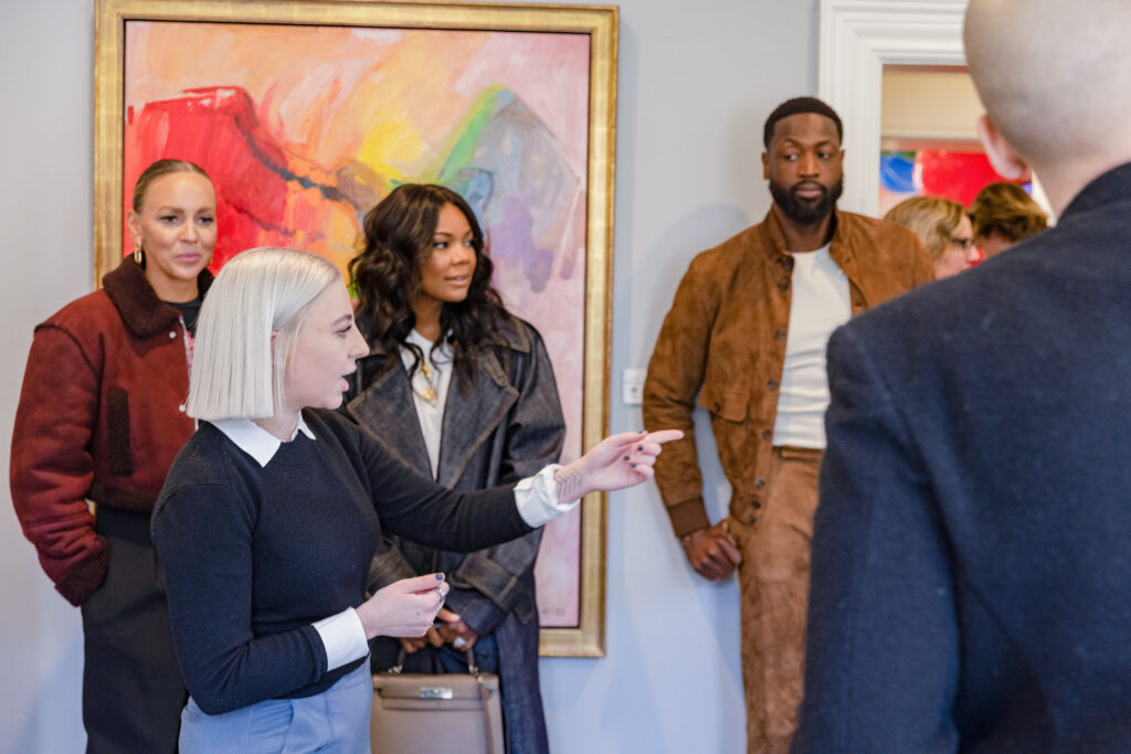 Gabrielle Union speak during a visit to Encircle House.