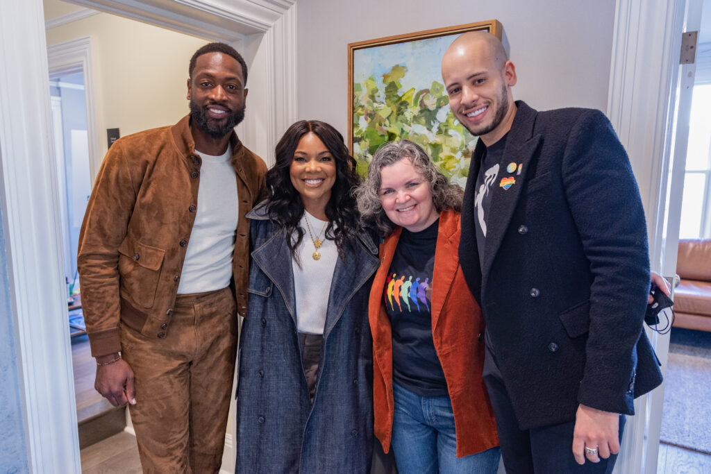 Dwyane Wade and Gabrielle Union visit the Encircle House.